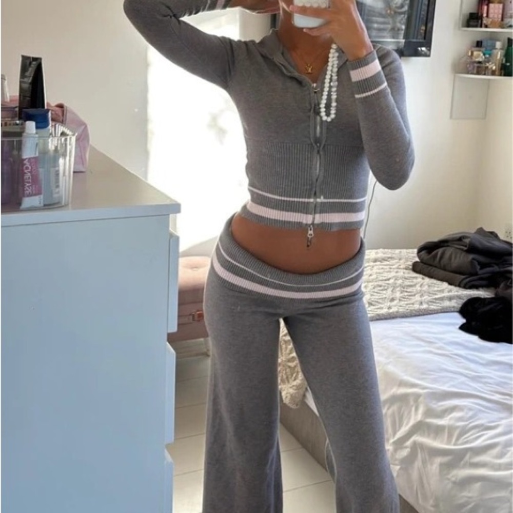 Gray Women's Knit Set